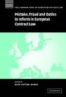Mistake, Fraud and Duties to Inform in European Contract Law - eBook