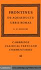 Frontinus: De Aquaeductu Urbis Romae - eBook