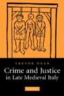 Crime and Justice in Late Medieval Italy - eBook