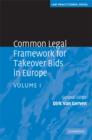 Common Legal Framework for Takeover Bids in Europe: Volume 1 - eBook
