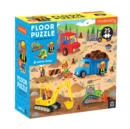Construction Site 25 Piece Floor Puzzle with Shaped Pieces - Book