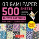 Origami Paper 500 sheets Flower Patterns 4" (10 cm) : Tuttle Origami Paper: Double-Sided Origami Sheets Printed with 12 Different Illustrated Patterns - Book