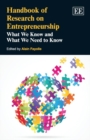 Handbook of Research On Entrepreneurship : What We Know and What We Need to Know - eBook