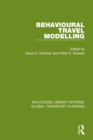 Behavioural Travel Modelling - eBook
