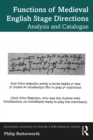 Functions of Medieval English Stage Directions : Analysis and Catalogue - eBook