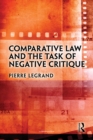 Comparative Law and the Task of Negative Critique - eBook