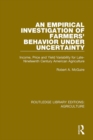 An Empirical Investigation of Farmers Behavior Under Uncertainty : Income, Price and Yield Variability for Late-Nineteenth Century American Agriculture - eBook