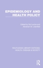 Epidemiology and Health Policy - Book