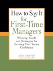 How To Say It for First-Time Managers - eBook