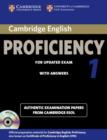 Cambridge English Proficiency 1 for Updated Exam Self-study Pack (Student's Book with Answers and Audio CDs (2)) : Authentic Examination Papers from Cambridge ESOL - Book