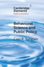 Behavioral Science and Public Policy - eBook