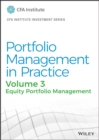 Portfolio Management in Practice, Volume 3 : Equity Portfolio Management - eBook