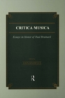 Critica Musica : Essays in Honour of Paul Brainard - eBook