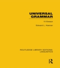 Universal Grammar (RLE Linguistics A: General Linguistics) - eBook