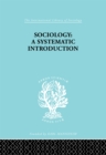 Sociology : A Systematic Introduction - eBook