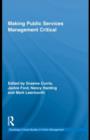 Making Public Services Management Critical - eBook