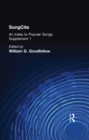 SongCite : An Index to Poular Songs, Supplement 1 - eBook