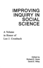Improving Inquiry in Social Science : A Volume in Honor of Lee J. Cronbach - eBook