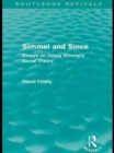 Simmel and Since (Routledge Revivals) : Essays on Georg Simmel's Social Theory - eBook