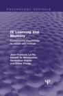 Experimental Psychology Its Scope and Method: Volume IV (Psychology Revivals) : Learning and Memory - eBook