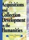 Acquisitions and Collection Development in the Humanities - eBook