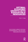 Optimal Economic Growth with Exhaustible Resources - eBook