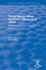 Revival: Social needs versus economic efficiency in China : Sun Yefang's critique of socialist economics / edited and translated with an introduction by K.K. Fung. (1982) : Sun Yefang's critique of so - eBook