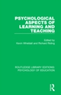 Psychological Aspects of Learning and Teaching - eBook