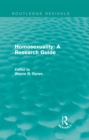 Routledge Revivals: Homosexuality: A Research Guide (1987) - eBook