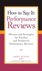 How To Say It Performance Reviews - eBook