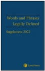 Words and Phrases Legally Defined 2023 Supplement - Book