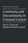 Continuity and Discontinuity in Criminal Careers - eBook