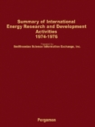 Summary of International Energy Research and Development Activities 1974-1976 - eBook