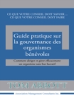 Guide Pratique Sur La Gouvernance Des Organismes Benevoles - eBook