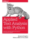 Applied Text Analysis with Python : Enabling Language-Aware Data Products with Machine Learning - Book