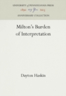 Milton's Burden of Interpretation - eBook
