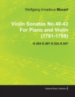 Violin Sonatas No.40-43 by Wolfgang Amadeus Mozart for Piano and Violin (1781-1788) K.454 K.481 K.526 K.547 - eBook