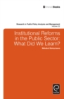 Institutional Reforms in the Public Sector : What Did We Learn? - eBook