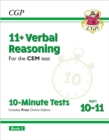 11+ CEM 10-Minute Tests: Verbal Reasoning - Ages 10-11 Book 2 (with Online Edition) - Book