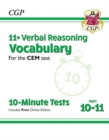 11+ CEM 10-Minute Tests: Verbal Reasoning Vocabulary - Ages 10-11 (with Online Edition) - Book
