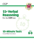 11+ CEM 10-Minute Tests: Verbal Reasoning - Ages 8-9 (with Online Edition) - Book