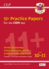 11+ CEM Practice Papers: Ages 10-11 - Pack 2 (with Parents' Guide & Online Edition): for the 2024 exams - Book