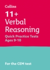 11+ Verbal Reasoning Quick Practice Tests Age 9-10 (Year 5) : For the Cem Tests - Book