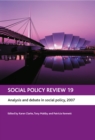 Social Policy Review 19 : Analysis and debate in social policy, 2007 - eBook