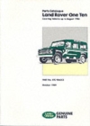 Land Rover One Ten Parts Catalogue : Up to August 1986 - Book