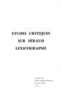 Etudes critiques sur Feraud lexicographe - eBook
