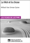 Le Mot et la chose de Willard Van Orman Quine - eBook