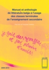 Manuel et anthologie de litterature belge a l'usage des classes terminales de l'enseignement secondaire - eBook