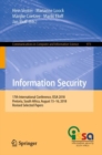 Information Security : 17th International Conference, ISSA 2018, Pretoria, South Africa, August 15-16, 2018, Revised Selected Papers - eBook