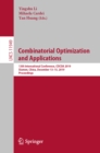 Combinatorial Optimization and Applications : 13th International Conference, COCOA 2019, Xiamen, China, December 13-15, 2019, Proceedings - eBook